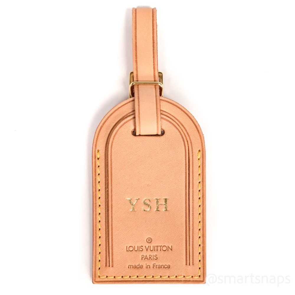 Authentic LOUIS VUITTON Vachetta leather Luggage Name Tag